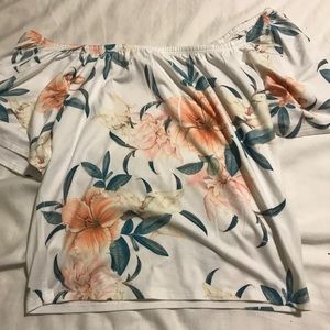 Floral off the shoulder crop top